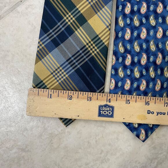 Lands' End Men's Silk paisley /silk wool plaid Ties Lot Of 2 Handsewn in USA - Picture 7 of 15